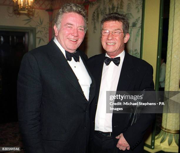 Actors Albert Finney and John Hurt, who both received a Dilys Powell award for outstanding achievement, at the 1998 London Film Critics' Circle...
