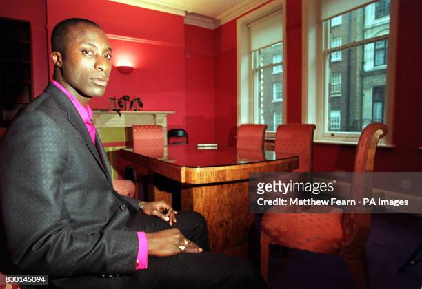 London based fashion designer Ozwald Boateng in his empty showroom in London's Wimpole Street after burglars stole his entire winter collection...