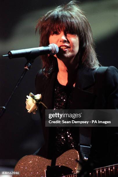 Pretenders singer Chrisse Hynde performs during "Here, There and Everywhere," a charity concert at the Royal Albert Hall, in memory of Sir Paul...