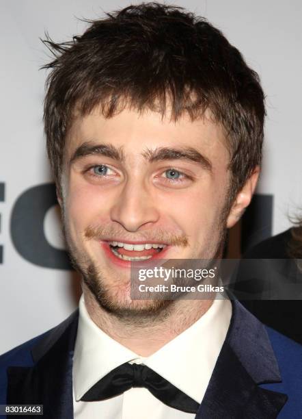 Daniel Radcliffe poses at The Opening Night After Party for "Equus" on Broadway at Pier 60 on September 25, 2008 in New York City.