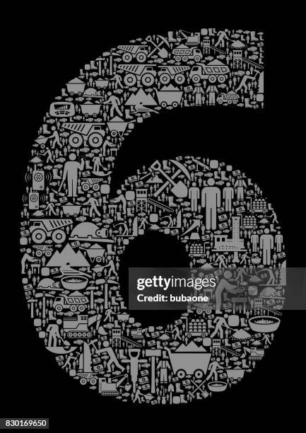 number 6 mining industry vector graphic - digging hole stock illustrations