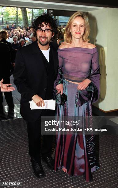 David Baddiel arrives with his friend Tracey Macleod for the World Premiere of "Notting Hill", at the Odeon Leicester Square.
