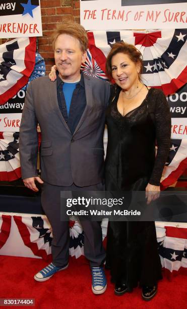 Dan Finnerty and Kathy Najimy attend the Broadway Opening Night Performance for 'Michael Moore on Broadway' at the Belasco Theatre on August 10, 2017...