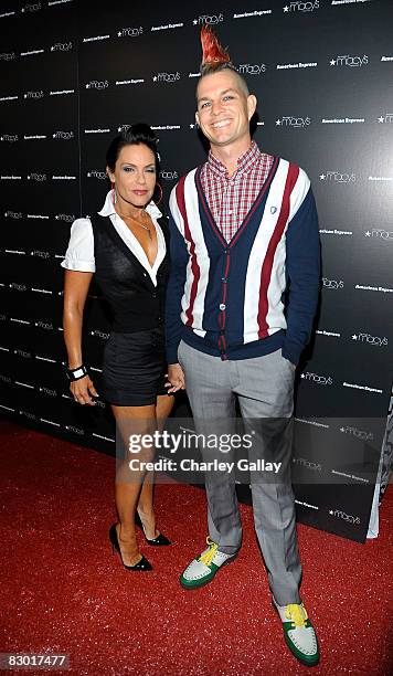 Drummer Adrian Young and his wife Nina Kent attend the Macy's Passport 2008 Gala at Santa Monica Airport's Barker Hangar on September 25, 2008 in Los...