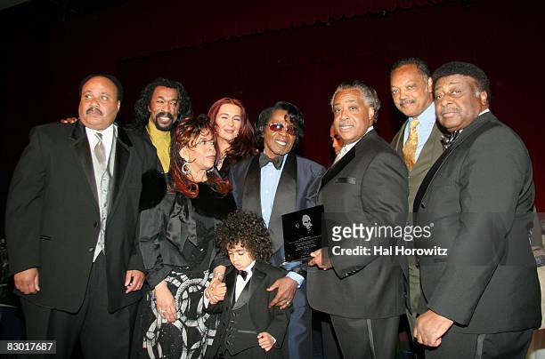 Martin Luther King III, Nick Ashford, Valerie Simpson, Mrs. James Brown, James Brown and son, Al Sharpton, Jesse Jackson and James Brown's brother