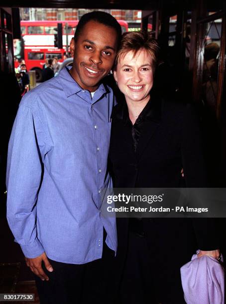 Television personalities Andi Peters and Emma Forbes arrive for the first night of a re-cast 'Beauty and the Beast' musical at the Dominion Theatre...