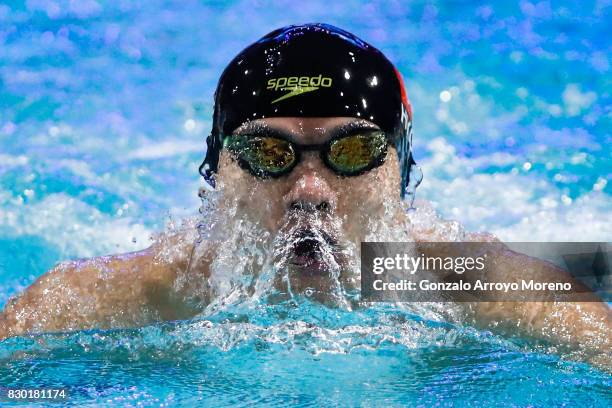 Kenneth To from Hong Kong competes during the Men's 100m Individual Medley heats of the FINA/airweave Swimming World Cup Eindhoven 2017 at Pieter van...
