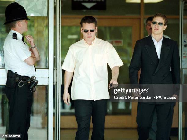 David Norris and Jamie Acourt, two of the main suspects in the Stephen Lawrence murder inquiry, outside Sevenoaks Magistrates Court, where they...