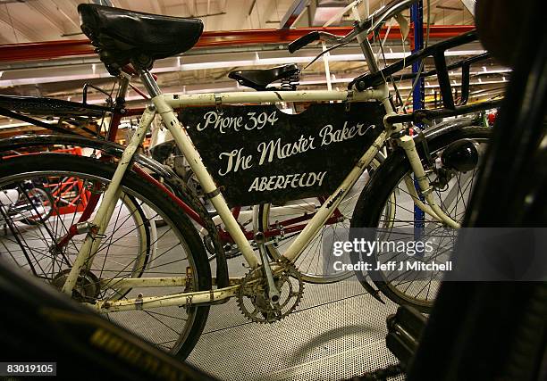 Collection of cycles on display at the National Museum of Scotland collection centre on September 26, 2008 in Edinburgh, Scotland. The museum is...