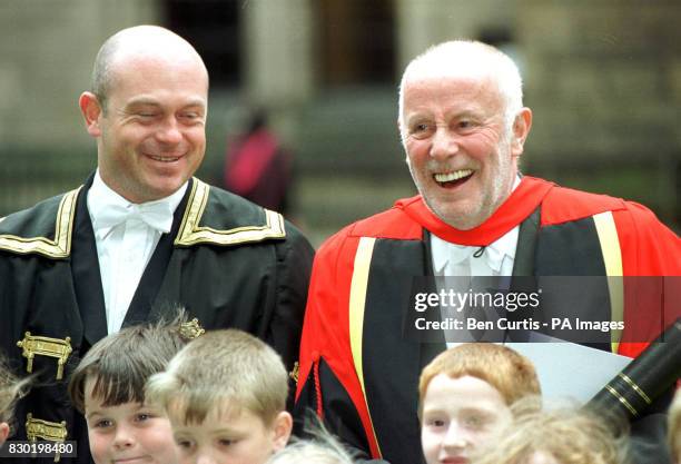 Actor Richard Wilson , who plays Victor Meldrew in One Foot In The Grave, and was previously Rector of the University of Glasgow, with Eastenders...