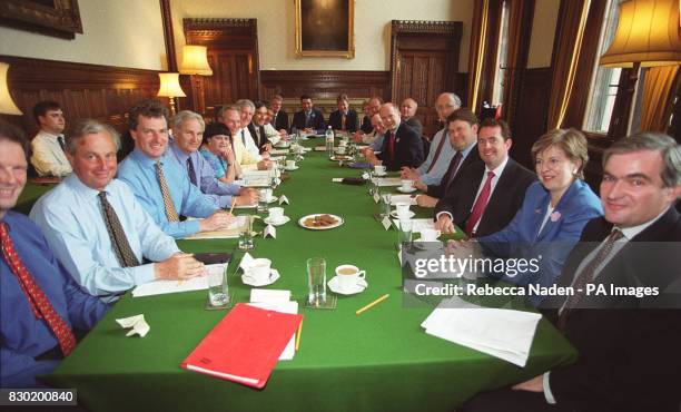 Tory party leader William Hague unveils his new Shadow Cabinet line up after a reshuffle, at Conservative Central Office. From left: James Arbuthnot...