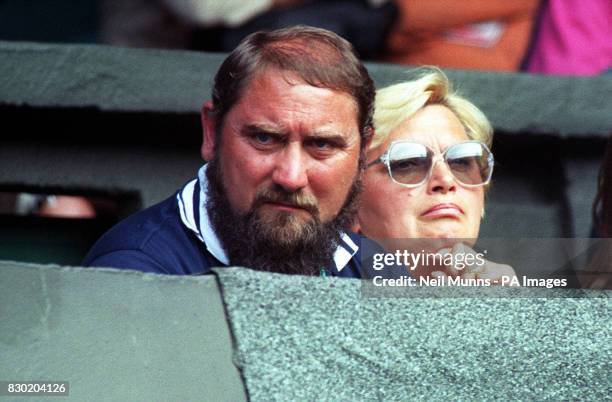 No commercial use. Damir Dokic, father of Australian tennis player Jalena Dokic watches her in action during her match against Anne Kremer, at the...