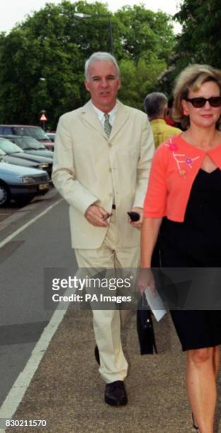 American commedian and actor Steve Martin arriving for Lord and Lady Palumbo's Serpentine summer party, at Hyde Park in London.