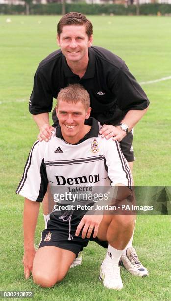 Fulham FC manager Paul Bracewell introduces Lee Clark, the club's new signing, at Craven Cottage. The former Sunderland player, who cost three...