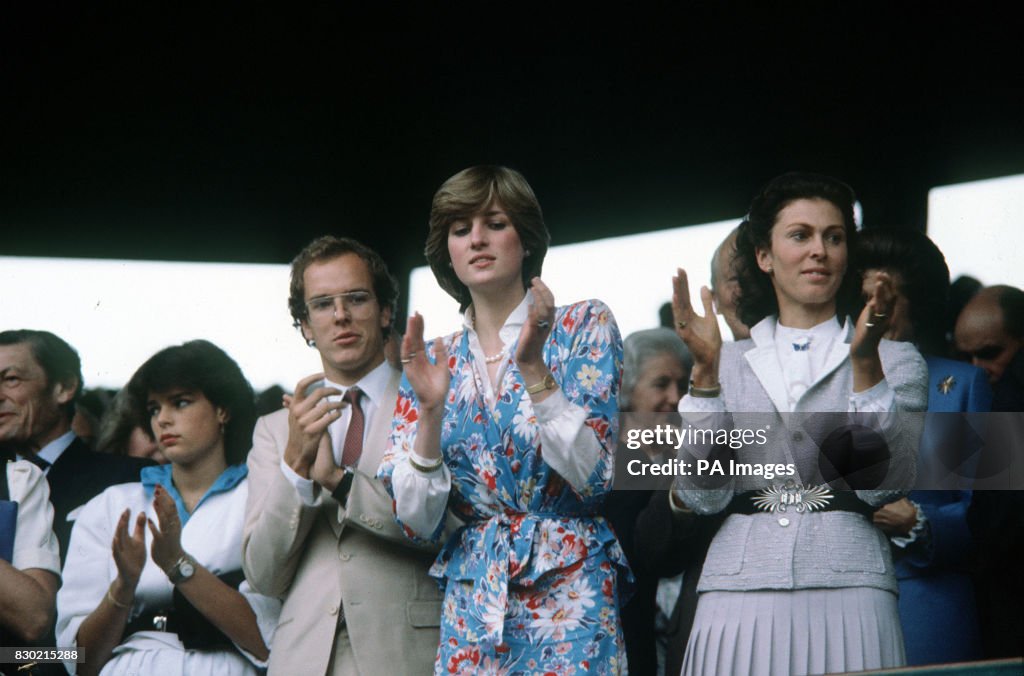 LADY DIANA SPENCER + GRIMALDIS AT WIMBLEDON : 1981