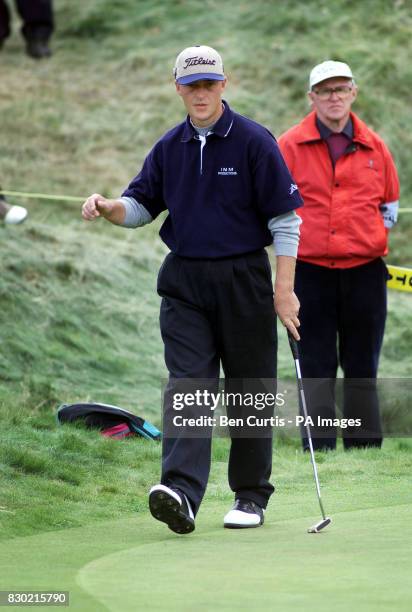 Britain's Jon Bevan on the 1st green, during the first day of the 1999 British Open Golf Championship at Carnoustie, Scotland.