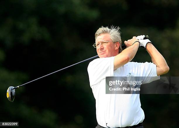 Peter Mitchell of England in action during the 1st round of the Scottish Seniors Open played at the Marriott Dalmahoy Hotel and Country Club on...