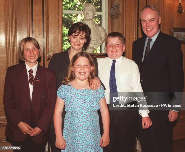 Richard Shepherd, MP for Aldridge-Brownhills, with local youngsters Kay Kendal, Eve Miles and Steven Hazel, at a Downing Street Tea Party, hosted by...