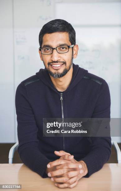 Chief executive officer of Google Inc Sundar Pichai is photographed at Google HQ for Verge Magazine on May 22, 2015 in Mountain View, California.