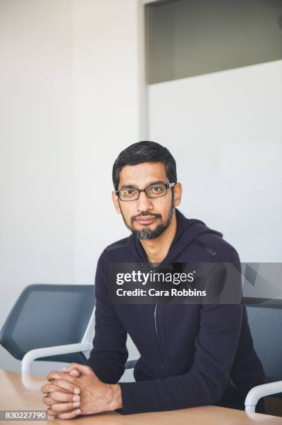 Chief executive officer of Google Inc Sundar Pichai is photographed at Google HQ for Verge Magazine on May 22, 2015 in Mountain View, California.