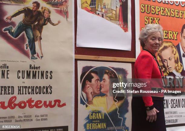 Patricia Hitchcock O'Connell daughter of the late film director Alfred Hitchcock, at Christies in London, where there will be a sale of film posters,...