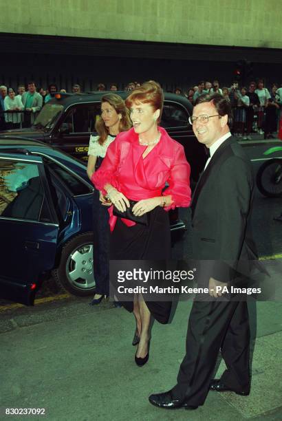 The Duchess of York, Sarah Ferguson , arrives with her mother, Mrs Susan Barrantes, at the Adelphi Theatre, London, to attend the preview of Andrew...