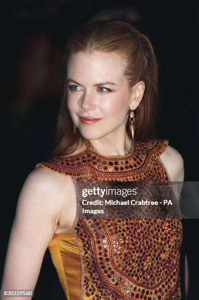 Austrailian actress Nicole Kidman, before the UK premiere of the film "Eyes Wide Shut", directed by the late Stanley Kubrick in which she stars...