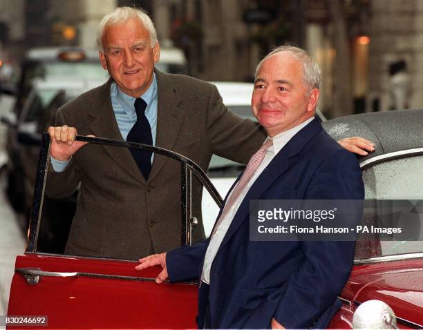 Author Colin Dexter and actor John Thaw during a photocall in London, where Dexter confirmed that he has killed off his hugely successful crime...