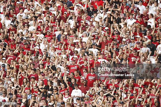 Fans cheer during the game between the South Carolina Gamecocks and the Georgia Bulldogs at Williams-Brice Stadium in Columbia, South Carolina on...