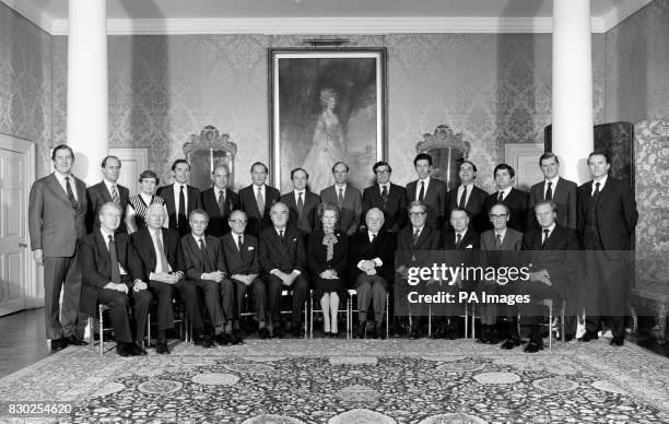 The Conservative Cabinet of Prime Minister Margaret Thatcher on 14 December 1981. * The full Conservative Cabinet line up. Front Row L-R: Peter...