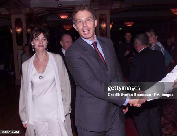 Britain's Prime Minister Tony Blair and his wife Cherie attending the annual 'Scots Night Ceilidh' in Bournemouth during the Labour Party Conference.