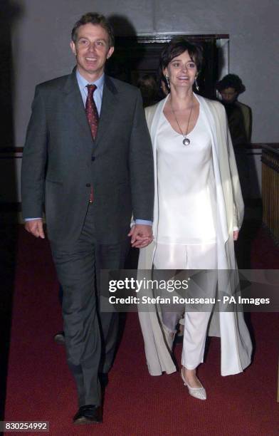 Britain's Prime Minister Tony Blair and his wife Cherie attending the annual 'Scots Night Ceilidh' in Bournemouth during the Labour Party Conference.