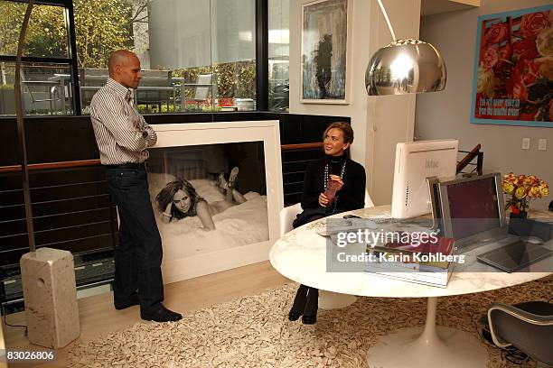 Realtor Keith Rubenstein poses at a portrait session with his wife Inga Rubenstein at their home in New York City.