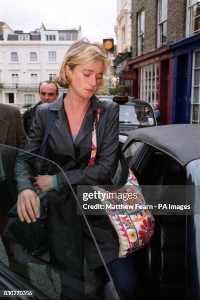 Delphine Boel leaves her home in west London after being named by newspapers as the illegitimate daughter of King Albert of Belgium. Ms Boel has...