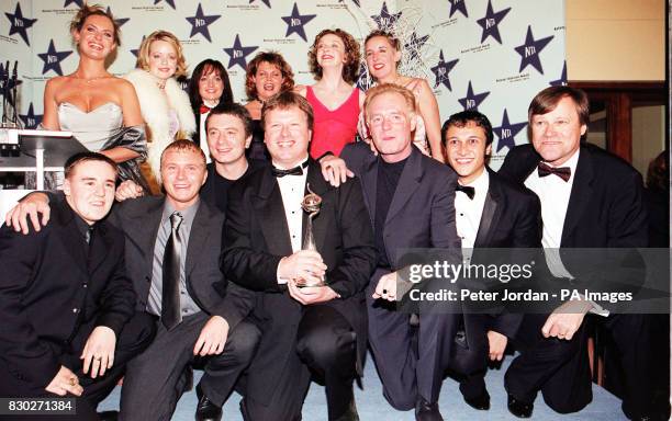 Some cast members from Coronation Street, with their National Televison Award for "Most Popular Serial Drama", at The Royal Albert Hall in London. *...