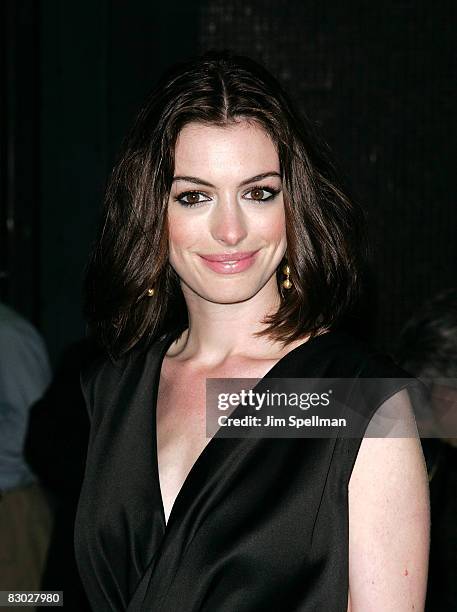 Actress Anne Hathaway attends the Cinema Society and Lancome screening of "Rachel Getting Married" at the Landmark Sunshine Theater on September 25,...