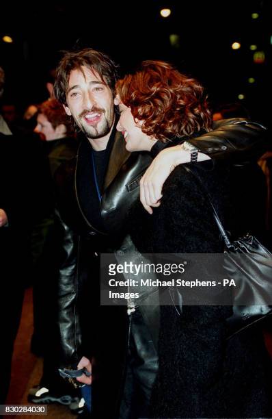 Adrien Brody with girlfriend Sky Nellor, at the British Premiere of the Spike Lee film, Summer of Sam at the Odeon West End cinema in Leicester...