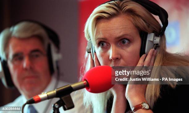 Allison Brown, with her publicist Max Clifford speaking with Derek Hatton on Talk Radio in an hour long interview. Allison Brown, known as Mrs X...