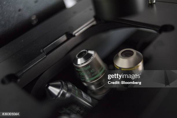 Microscope is seen in an Alexandria LaunchLabs equipment room at the Alexandria Center For Life Science in New York, U.S., on Thursday, Aug. 3, 2017....