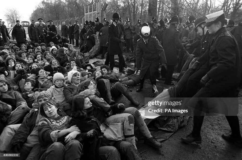 Greenham/Police intervene