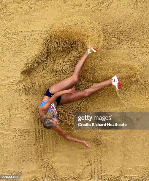 Darya Klishina of the Authorised Neutral Athletes competes in the Women's Long Jump final during day eight of the 16th IAAF World Athletics...