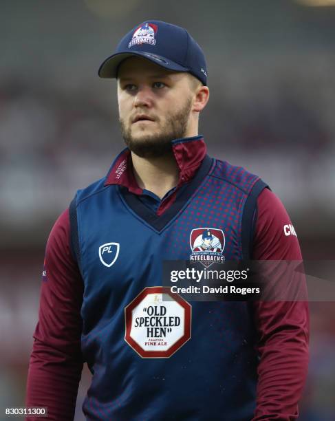 Ben Duckett of Northamptonshire looks on during the NatWest T20 Blast match between the Northamptonshire Steelbacks and Leicestershire Foxes at The...