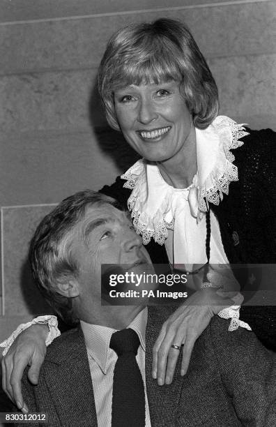 Mary and Michael Parkinson at the TV-AM centre in London after the announcement that his wife will co-present "Good Morning Britain" with him on...