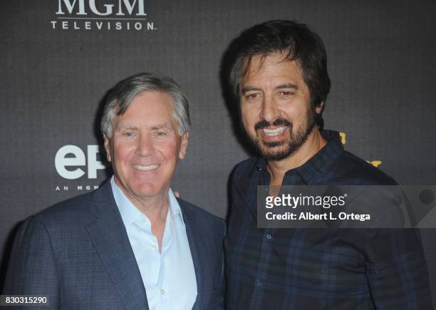 President/CEO Mark Greenberg and actor Ray Romano arrive for the Red Carpet Premiere of EPIX Original Series "Get Shorty" held at Pacfic Design...