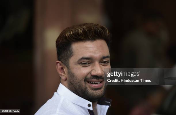 Chirag Paswan during Monsoon Session at Parliament on August 11, 2017 in New Delhi, India.