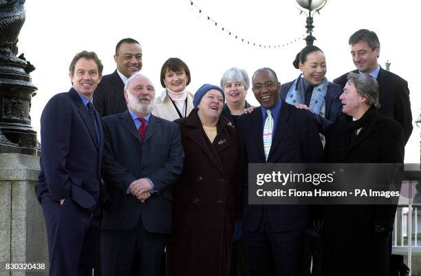 Labour MPs during a photocall in London to show their support for Frank Dobson in his bid to become Mayor of London. * Back row Paul Boateng, Harriet...