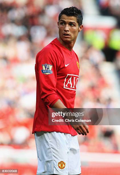 Cristiano Ronaldo of Manchester United in action during the FA Premier League match between Manchester United and Bolton Wanderers at Old Trafford on...