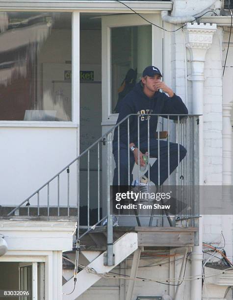 Stuart Broad of Nottinghamshire and England looks on during the LV County Championship match between Nottinghamshire and Hampshire at Trent Bridge on...