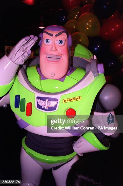 Toy Story character 'Buzz Lightyear' at the British film premiere of Toy Story 2 at the Warner Village Cinema in Finchley, London.