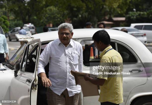 Leader Sitaram Yechury during Monsoon Session at Parliament on August 11, 2017 in New Delhi, India.